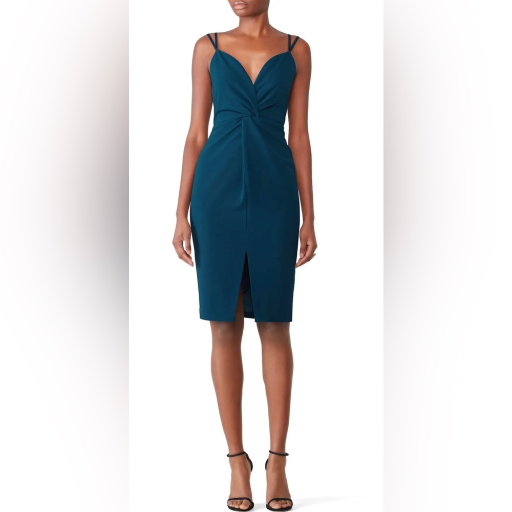 Parker Teal Midi Dress Cocktail Event Wedding Guest